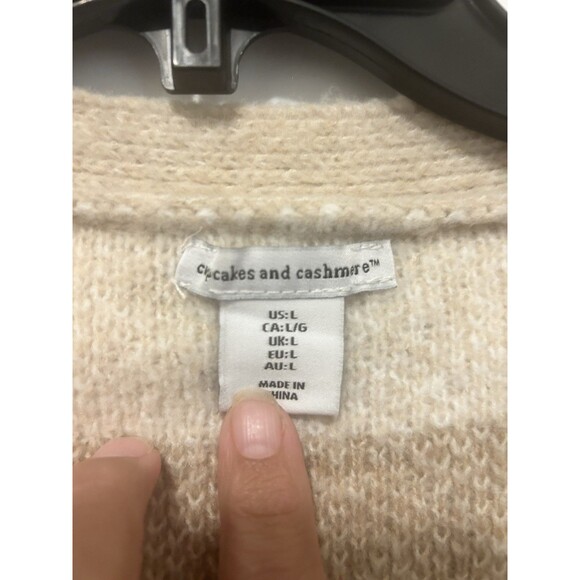 Cupcakes & Cashmere Women's Size Large Brown Academia Button Up Sweater Cardigan - Picture 2 of 5